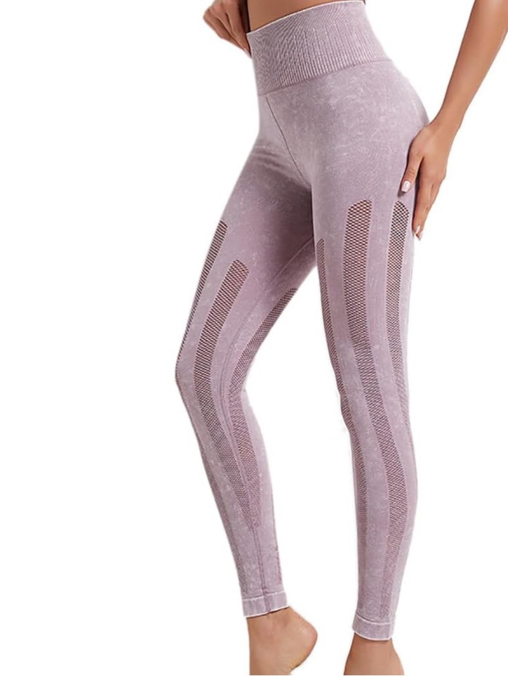 Seamless Mauve High-Waist Yoga Leggings
